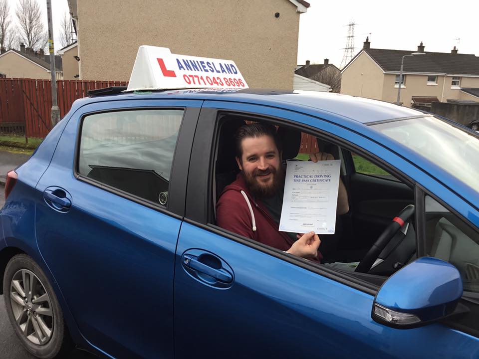 Lawrence Garvey successfully passed their driving test with Anniesland Driving School