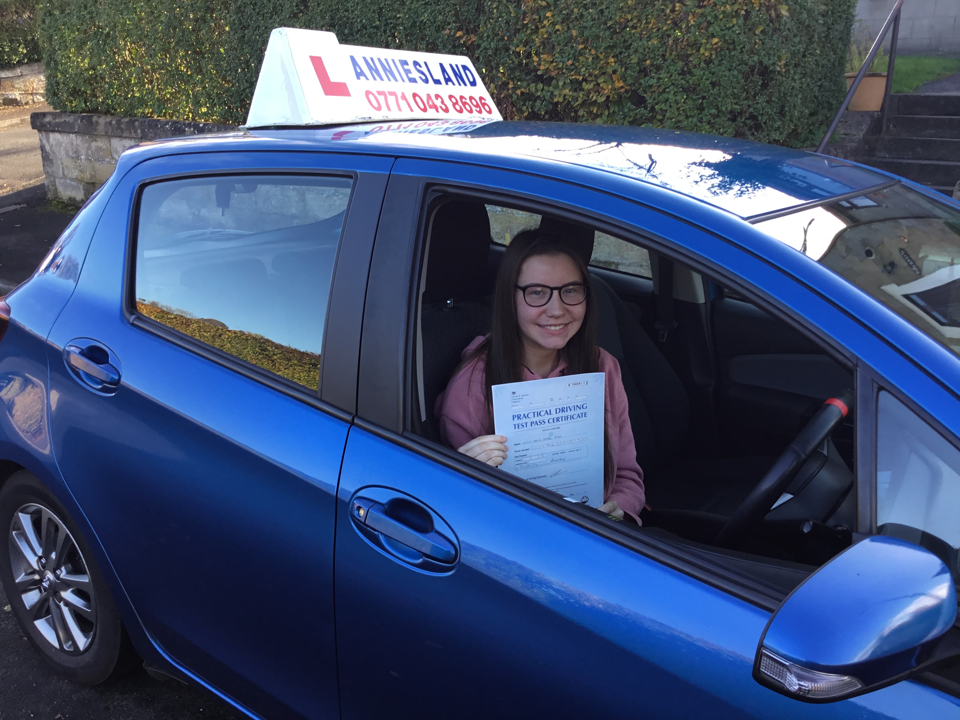 Carla Ross successfully passed their driving test with Anniesland Driving School
