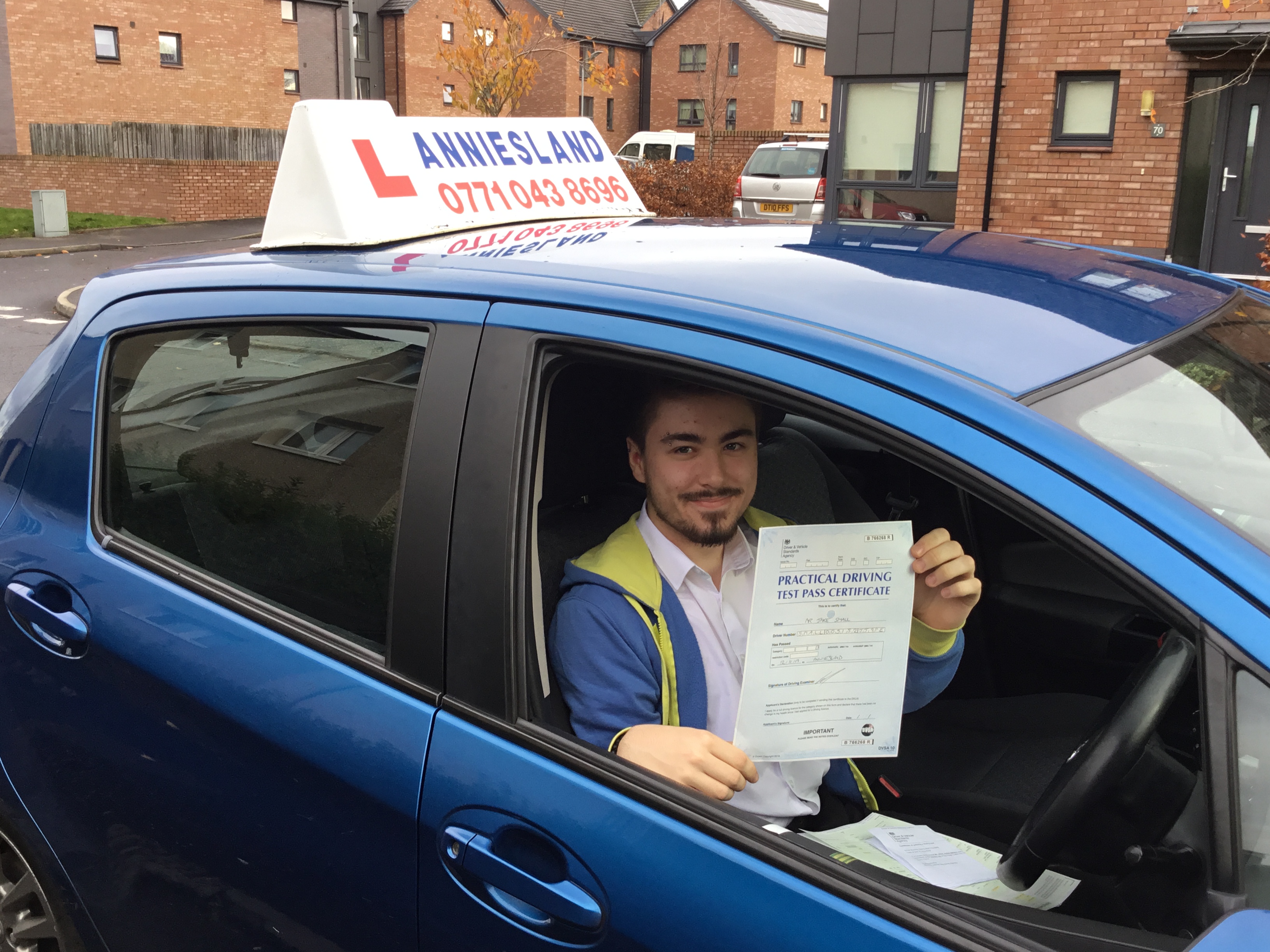 Jake Small  successfully passed their driving test with Anniesland Driving School
