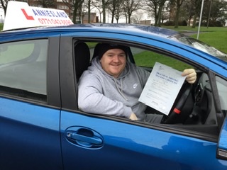 Liam Milligan successfully passed their driving test with Anniesland Driving School